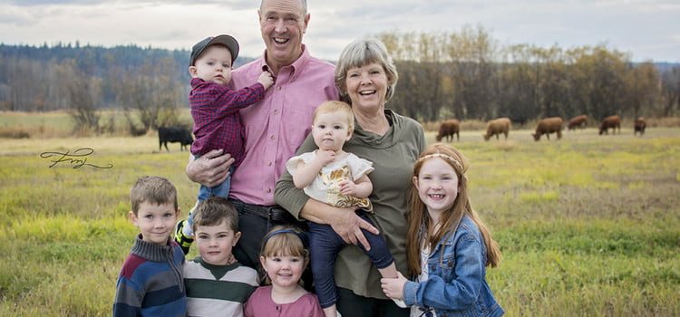 grandkids and cows